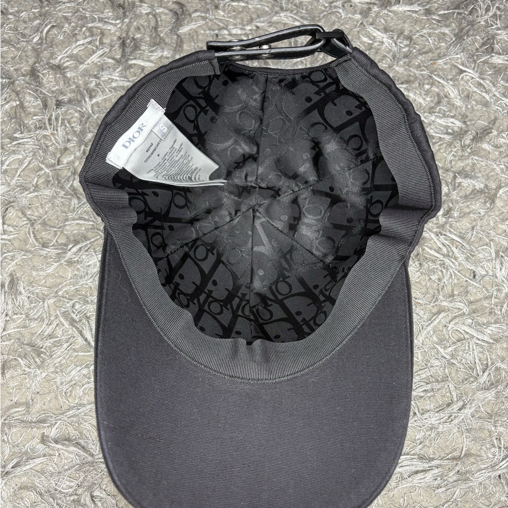 Dior x Shawn Stussy Embroidered Logo Cotton Baseball Cap Black Size S - Picture 4 of 4